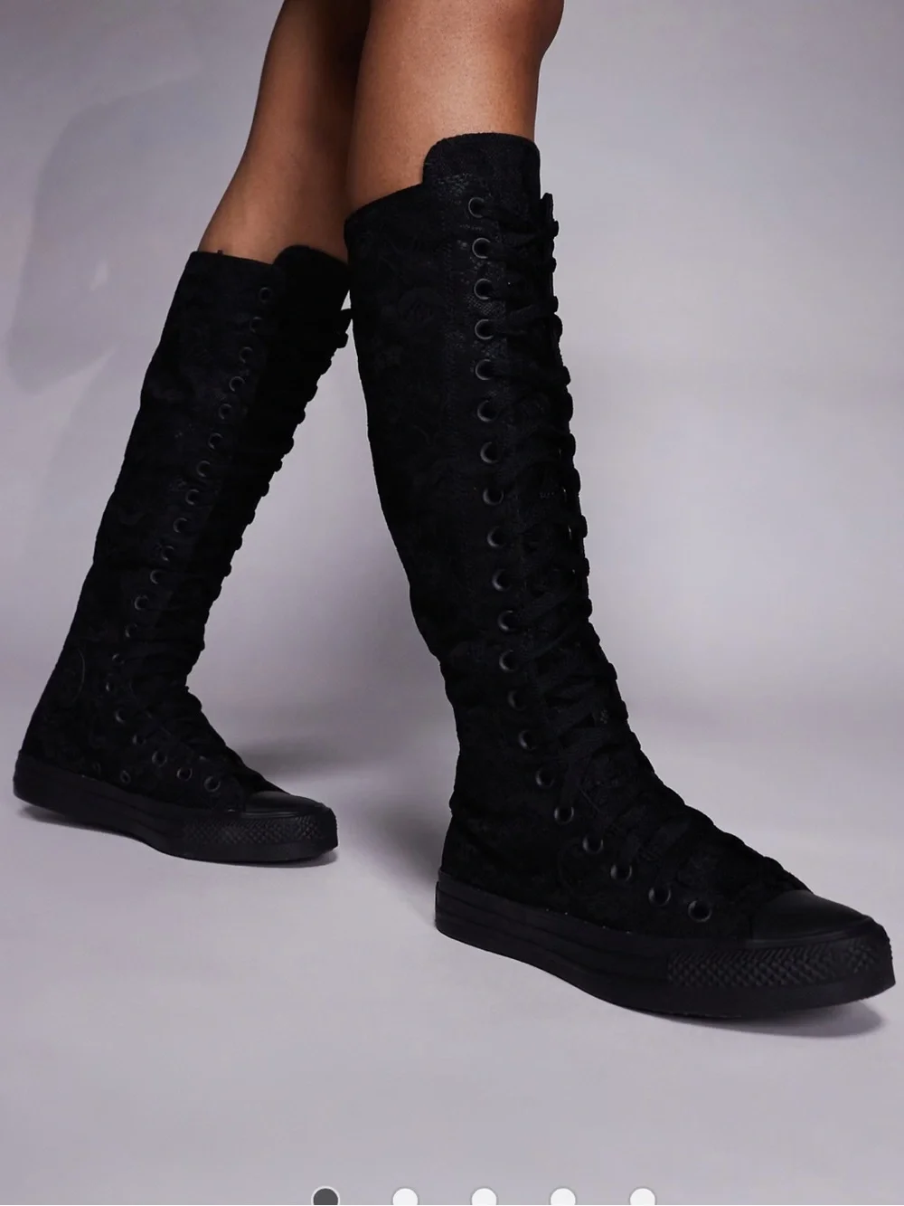 NWOB Converse Chuck Taylor All Star XX-Hi Triple Black Lace Boots